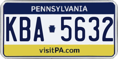 PA license plate KBA5632