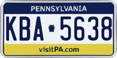 PA license plate KBA5638