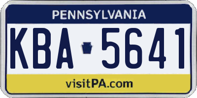 PA license plate KBA5641