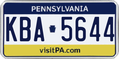 PA license plate KBA5644