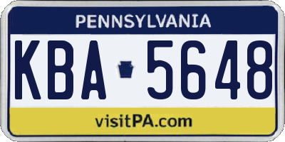 PA license plate KBA5648