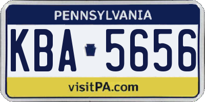 PA license plate KBA5656