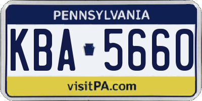 PA license plate KBA5660