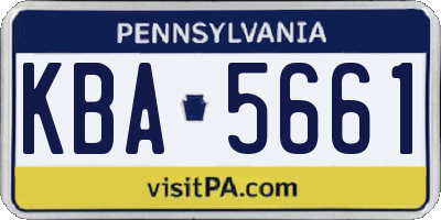 PA license plate KBA5661