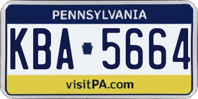 PA license plate KBA5664