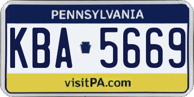 PA license plate KBA5669