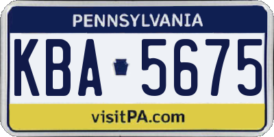 PA license plate KBA5675