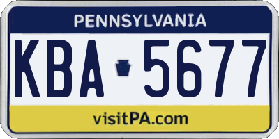 PA license plate KBA5677