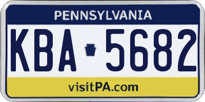 PA license plate KBA5682