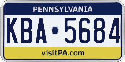 PA license plate KBA5684
