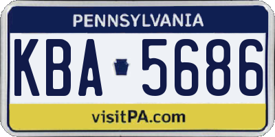 PA license plate KBA5686