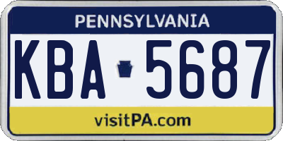 PA license plate KBA5687