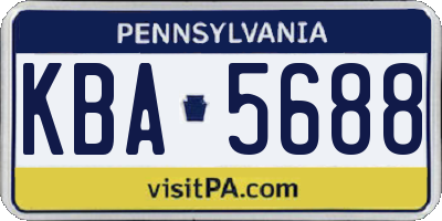 PA license plate KBA5688