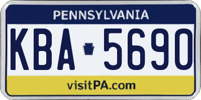 PA license plate KBA5690