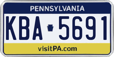 PA license plate KBA5691