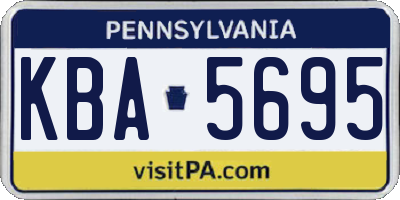 PA license plate KBA5695