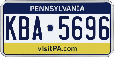 PA license plate KBA5696