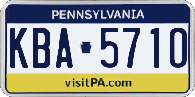PA license plate KBA5710