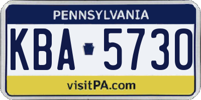 PA license plate KBA5730