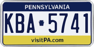 PA license plate KBA5741