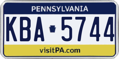 PA license plate KBA5744