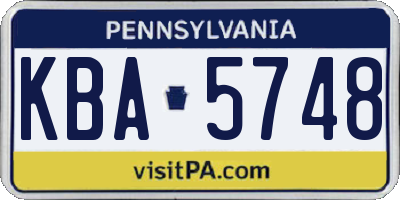 PA license plate KBA5748