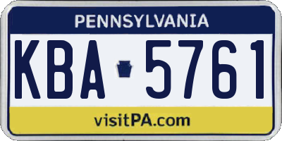 PA license plate KBA5761