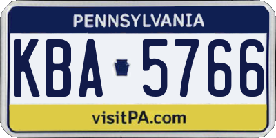 PA license plate KBA5766