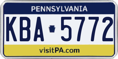PA license plate KBA5772