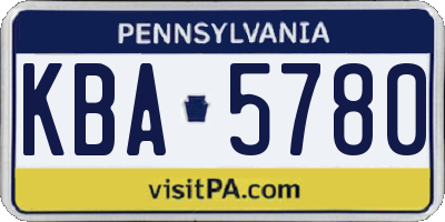 PA license plate KBA5780