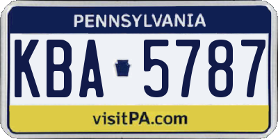 PA license plate KBA5787