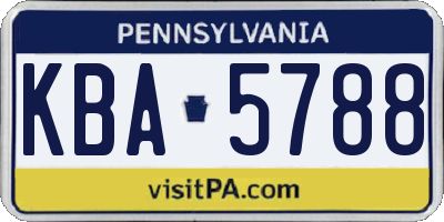 PA license plate KBA5788