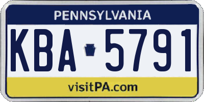PA license plate KBA5791