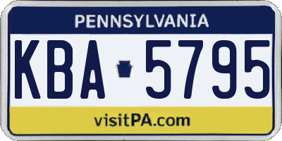 PA license plate KBA5795