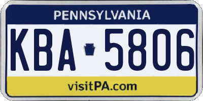 PA license plate KBA5806