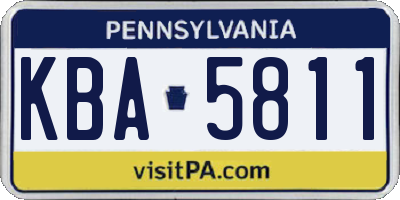 PA license plate KBA5811