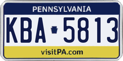 PA license plate KBA5813