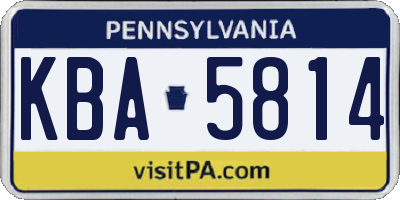 PA license plate KBA5814
