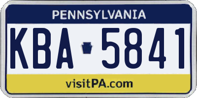 PA license plate KBA5841