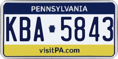PA license plate KBA5843