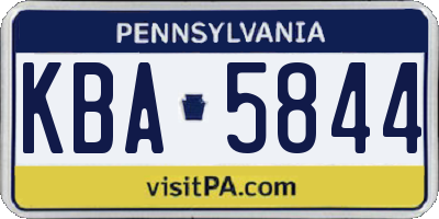 PA license plate KBA5844