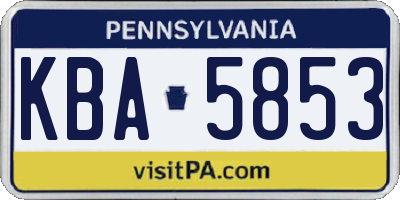 PA license plate KBA5853