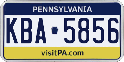 PA license plate KBA5856