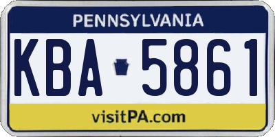 PA license plate KBA5861
