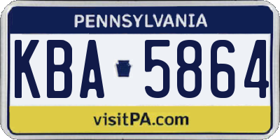 PA license plate KBA5864