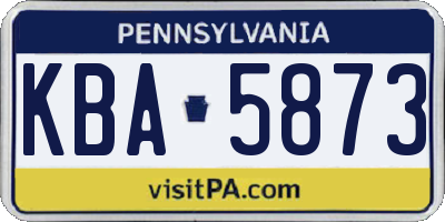 PA license plate KBA5873