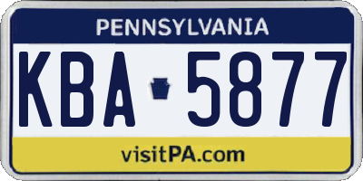 PA license plate KBA5877