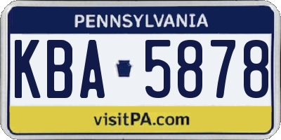 PA license plate KBA5878