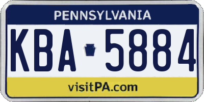 PA license plate KBA5884