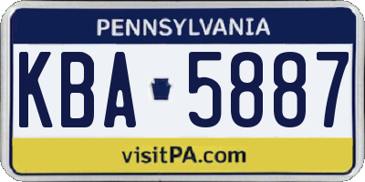 PA license plate KBA5887